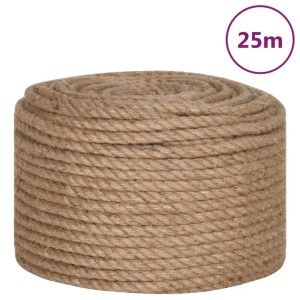 Gerolltes Juteseil, 25 m lang und 10 mm stark, aus Naturjute. Perfekt für Basteln, Deko und Garten.