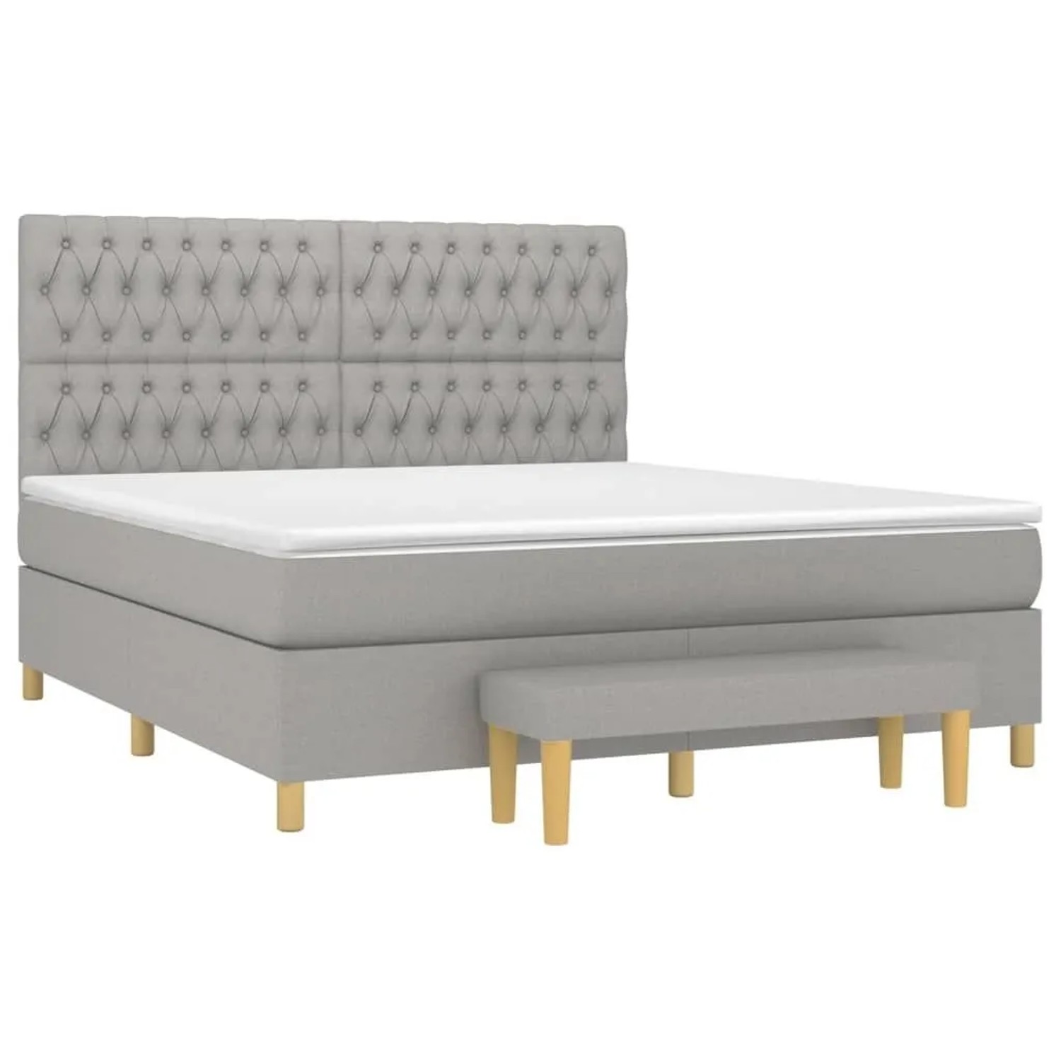 vidaXL Boxspringbett mit Matratze Hellgrau 180x200 cm Stoff 3137413 günstig online kaufen