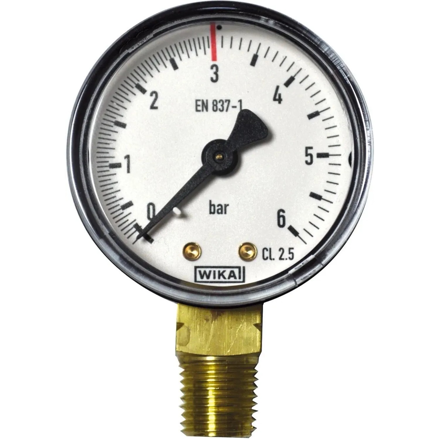 Ich-Zapfe Arbeitsmanometer 0-6/3 Bar Metall Schwarz