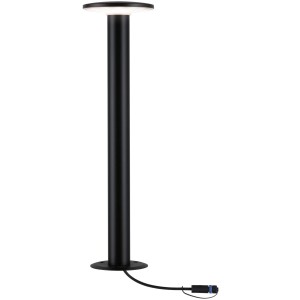 Schwarze Paulmann Plug & Shine Pollerleuchte Plate für Außen, 3000K Warmweiß.