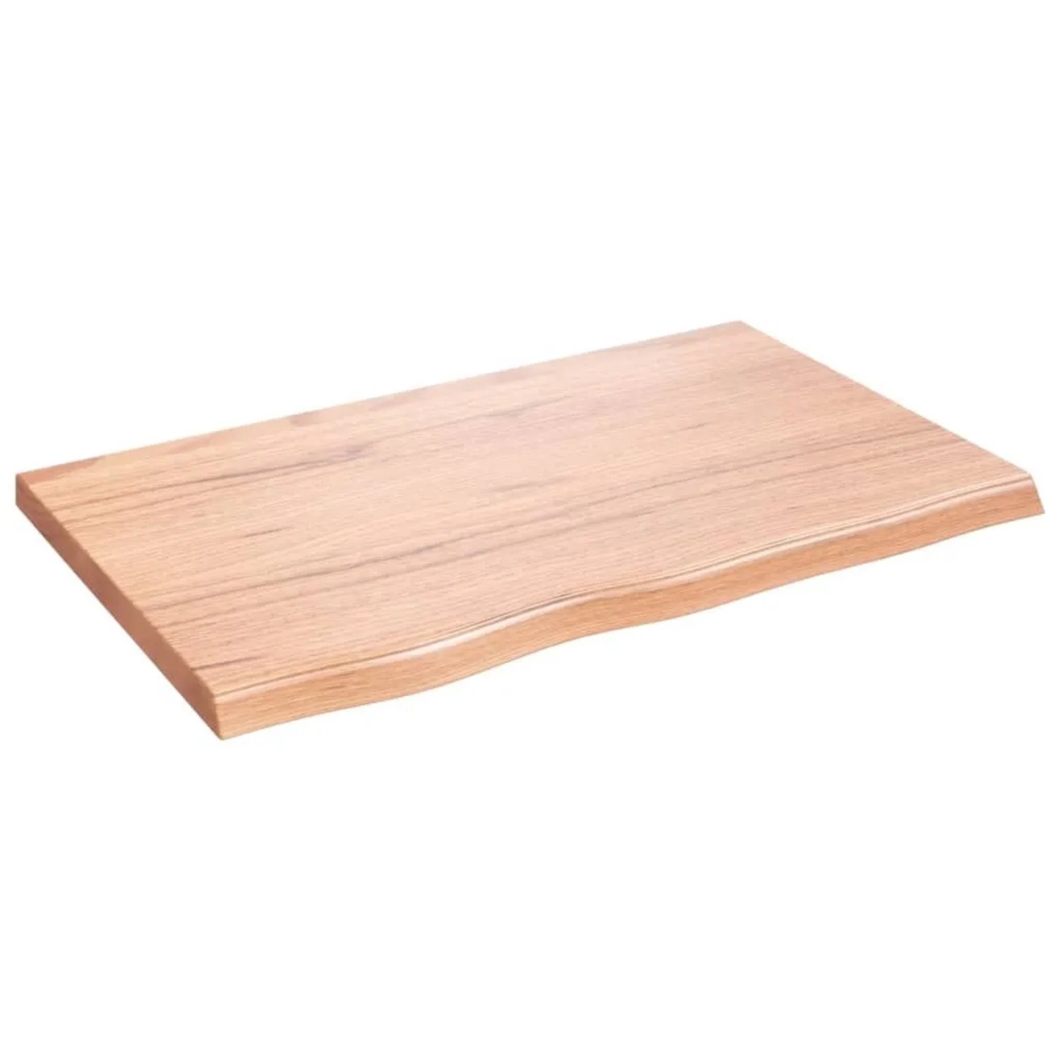 vidaXL Tischplatte Hellbraun 80x50x2-4 cm Massivholz Eiche Behandelt 3156357