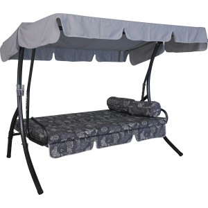 Graue Angerer Hollywoodschaukel Trend Schmetterling 3-Sitzer mit Liegefunktion und Sonnendach.