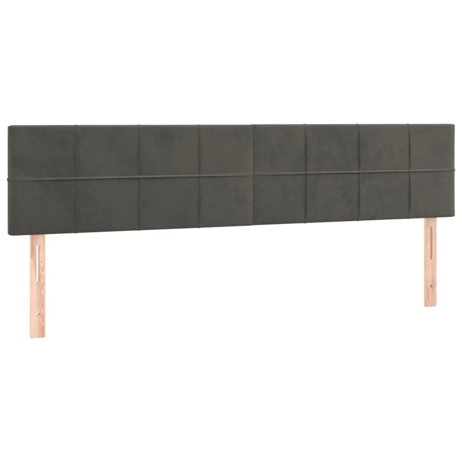 Dunkelgraues vidaXL Boxspringbett Kopfteil aus Samt, 160x200 cm, mit Holzfüßen.