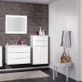 Fackelmann Kara Bad-Hochschrank, weiß, 61 cm breit, mit Schubladen und Stauraum für Badezimmer.