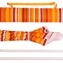 Schneider Balkonschirm Ø 180 cm, gestreift, mit Hülle und teilbarem Mast.