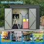 Costway Gartenhaus Metall 235 x 117 x 185 cm Dunkelgrau_4