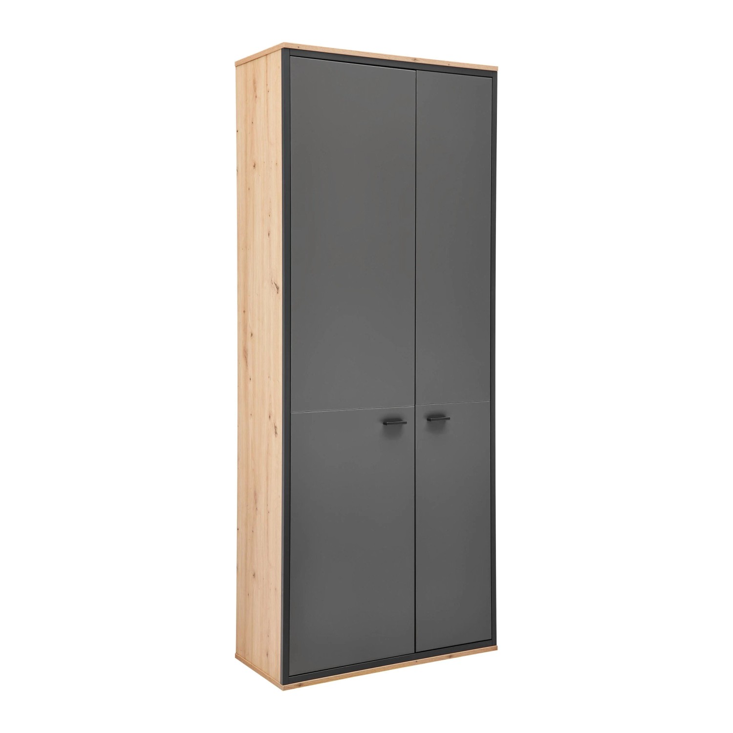 Premium Living Garderobenschrank Florenz Grau/Eiche Artisan