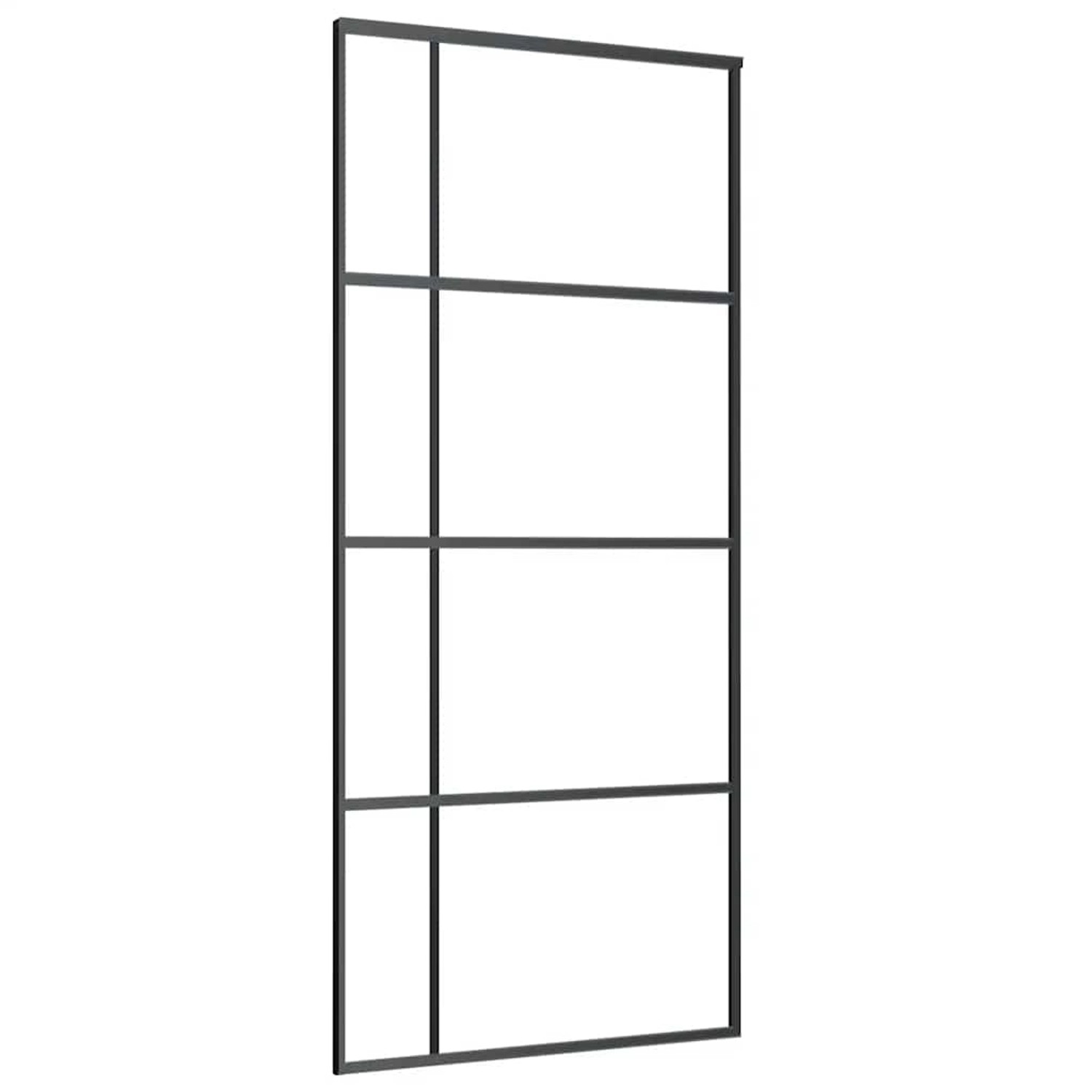 vidaXL Schiebetür ESG-Glas und Aluminium mattiert 90x205 cm Schwarz 151683 günstig online kaufen