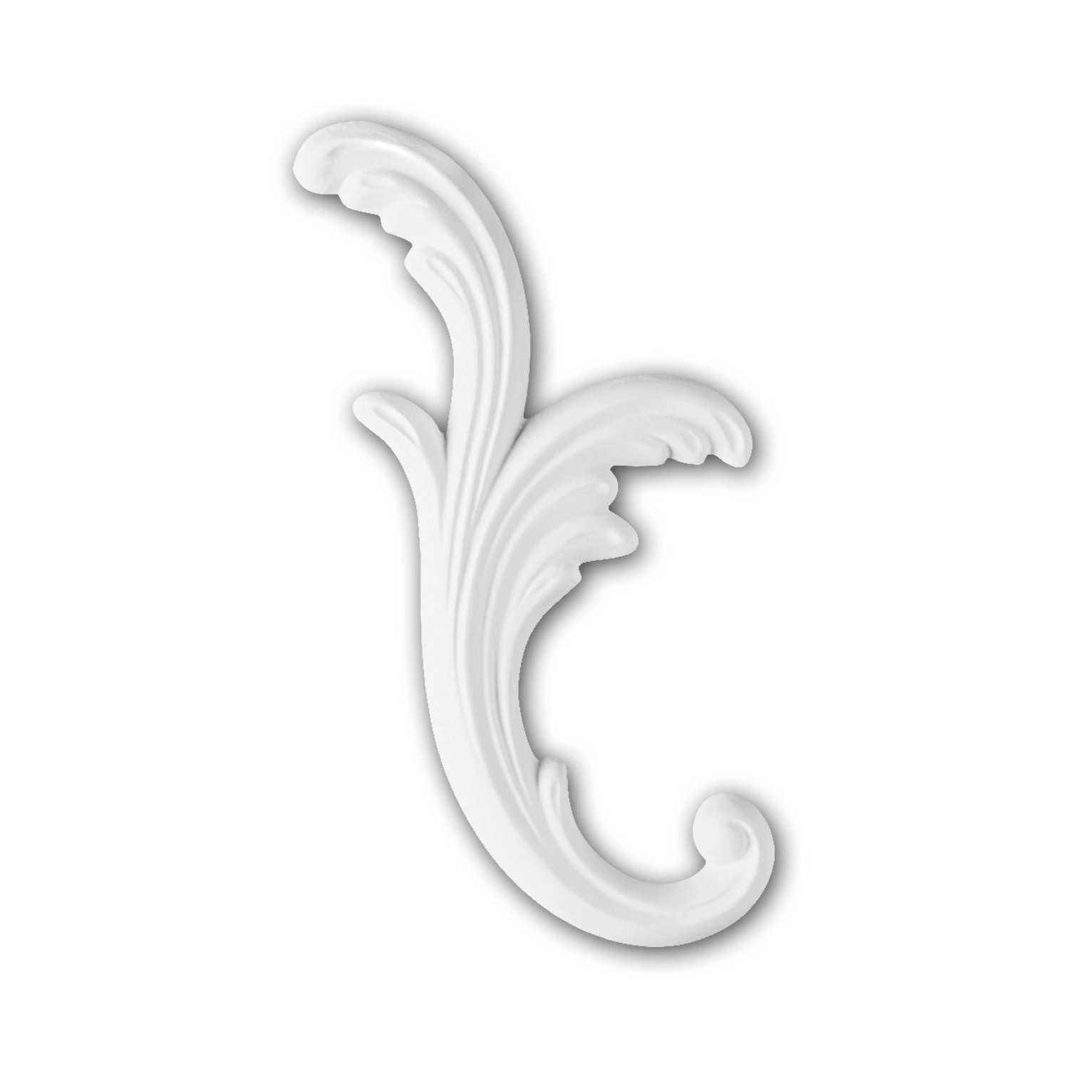 PROFHOME 160111 Zierelement dekoratives Element Stuckdekor aus Polyurethan 13,4 cm x 27,0 cm x 1,5 cm Weiß