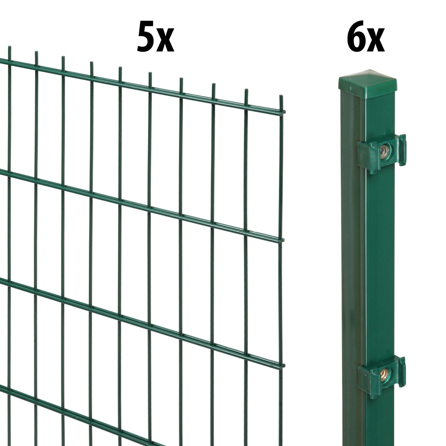 Floraworld Doppelstabmatten-Set 120 cm x 10 m 40/40 Moosgrün