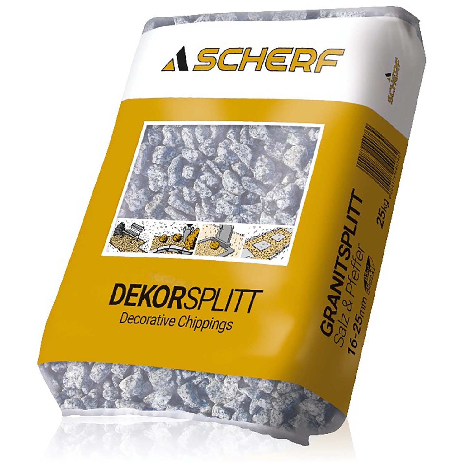 Sack Granit-Splitt Royal Grau, 16-32 mm, Zierkies für Gartenwege und Steingärten.