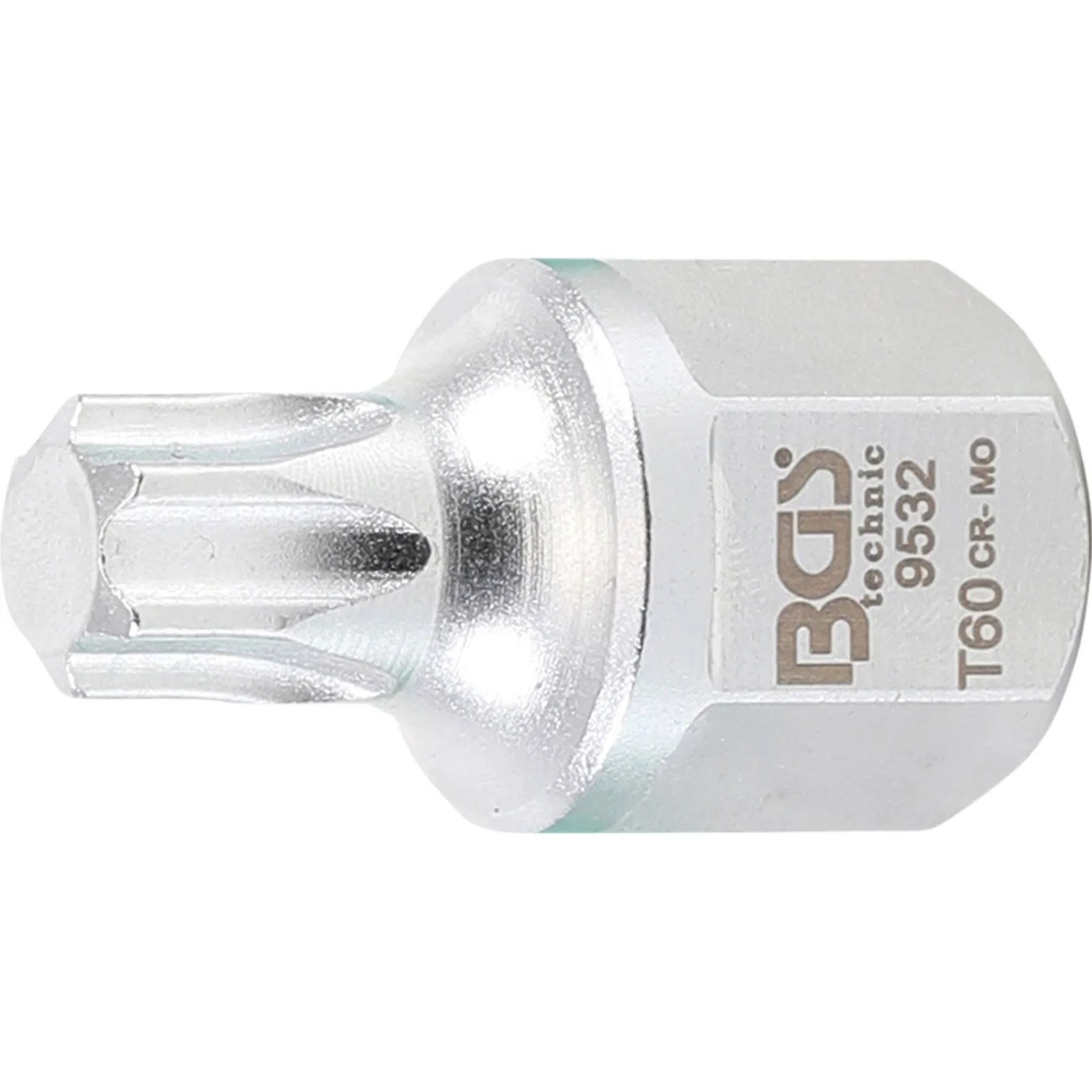 BGS Keilrippenriemen Bit Einsatz Antrieb Innenvierkant 12 5 Mm  1 2 Zoll   Außensechskant SW 22 Mm T Profil  Für Torx  T60 9532