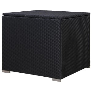 Schwarze SVITA Auflagenbox aus Polyrattan für Gartenmöbel, passend für Lugano/California Lounge.