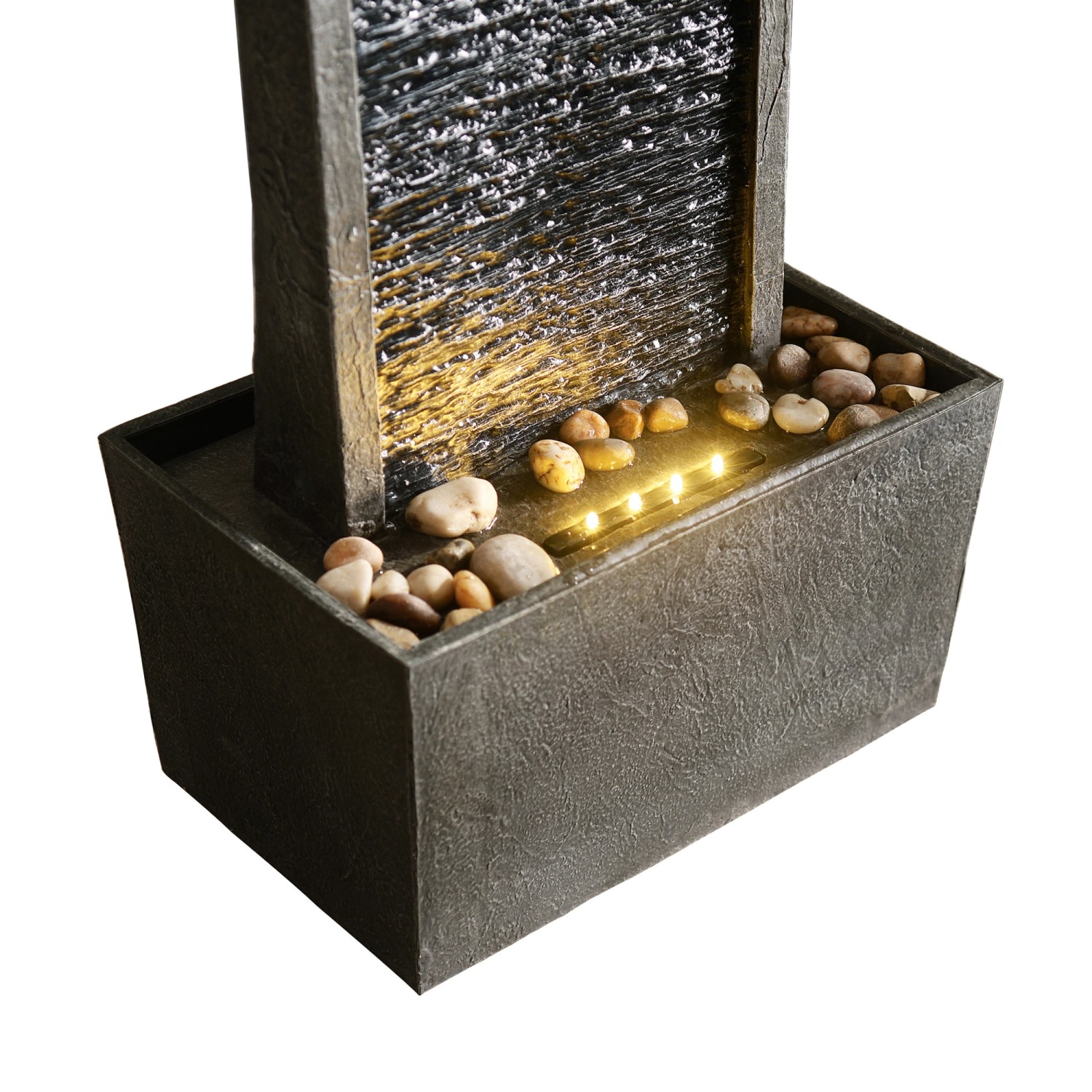 Teamson Home 249 cm Zeitgenössischer Led Wasserfall Brunnen Pebble