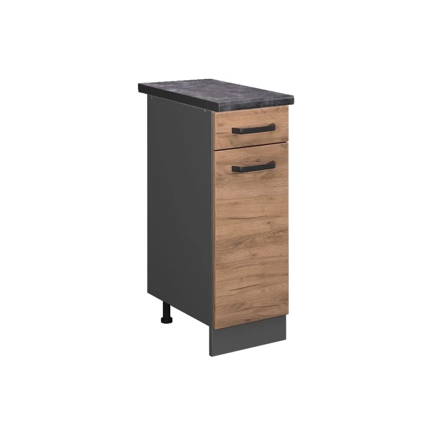 Vicco Küchenunterschrank R-Line Goldkraft Eiche Anthrazit 30 cm AP Anthrazit mit Anthrazit Korpus Opt 2