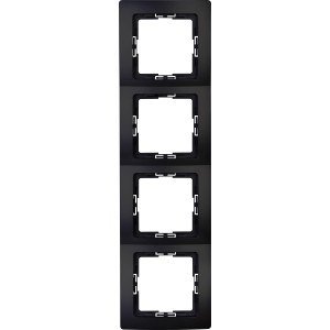 Kopp Abdeckrahmen 4-fach Paris, mattschwarz, für Schalter und Steckdosen.
