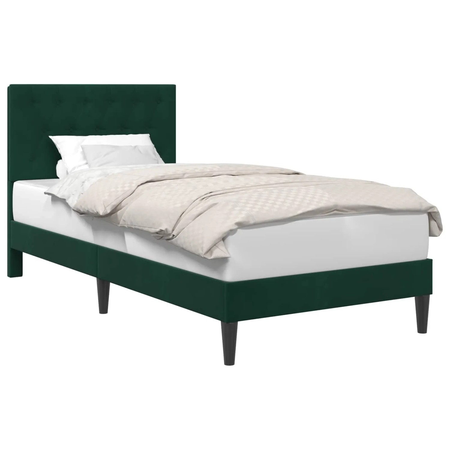 vidaXL Bettrahmen mit Kopfteil Dunkelgrün 80 x 200 cm Samt 42027627