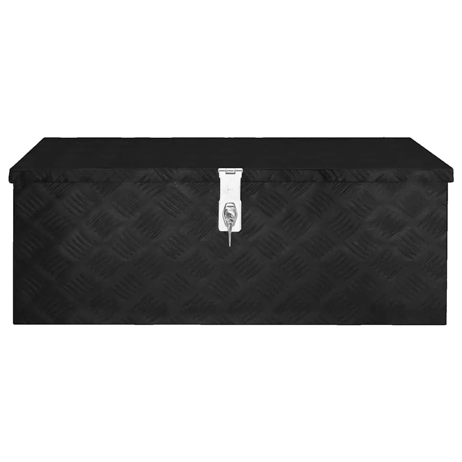 DELUKE Aluminiumbox Mit Deckel Abschließbar Alubox Deichselbox Alu Anhängerbox Werkzeugkiste Transportbox Metallkiste 80x39x30cm Schwarz_3