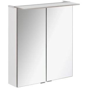 Fackelmann Spiegelschrank B.Perfekt, 60 cm, weiß, mit zwei Spiegeltüren und Softclose.
