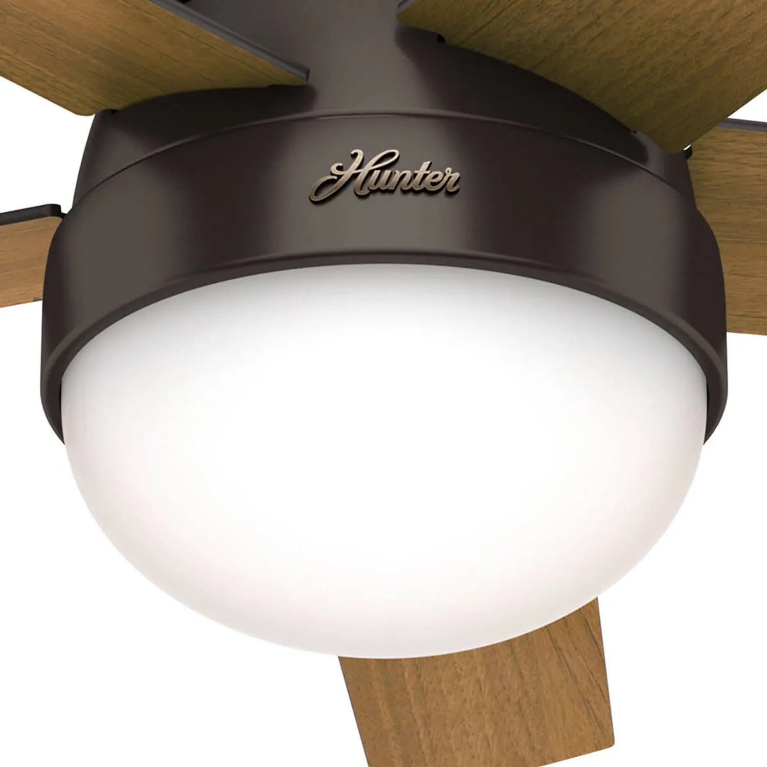 HUNTER FANS Deckenventilator Stile Bronze mit Beleuchtung, Detailansicht.