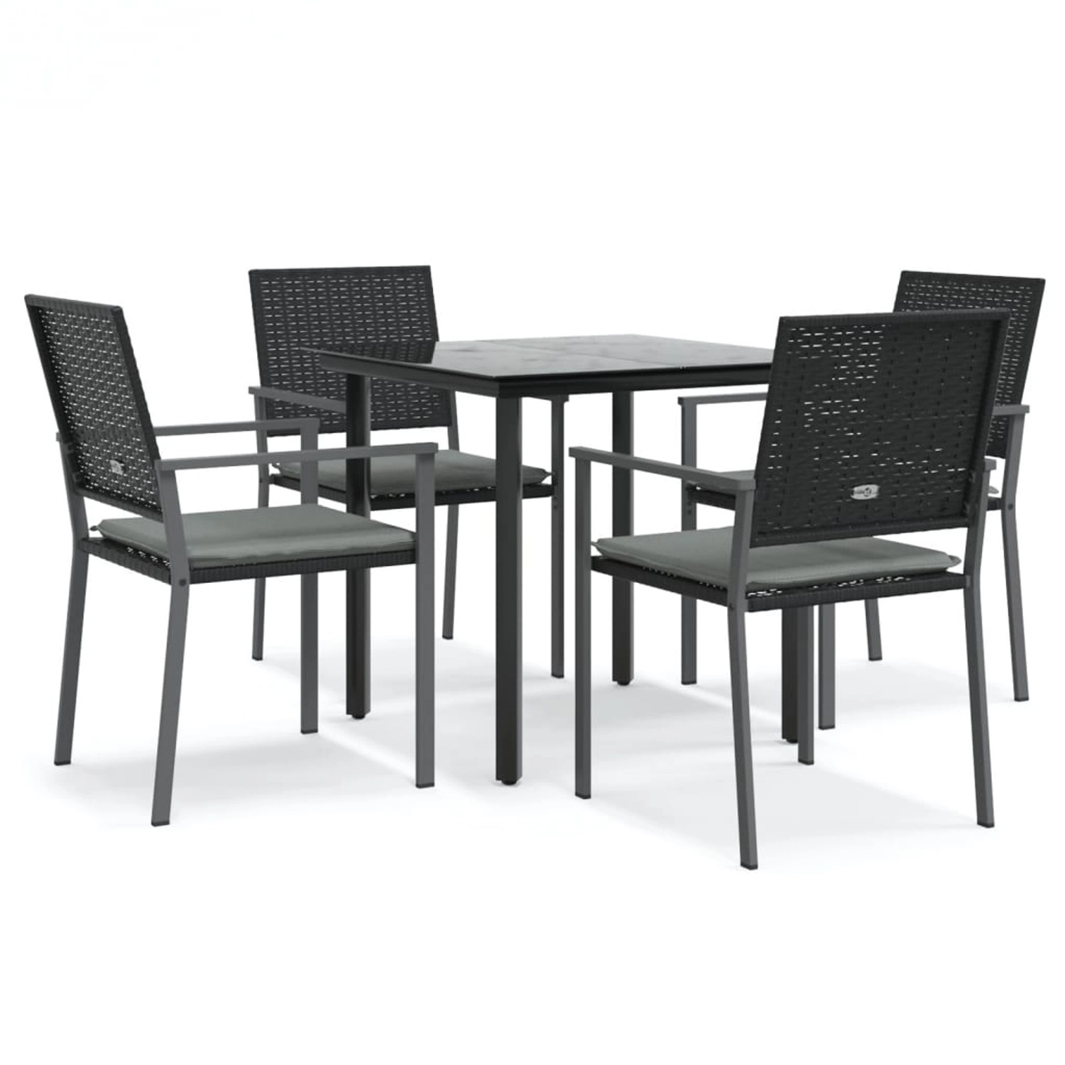 vidaXL 5-Tlg Garten-Essgruppe mit Kissen Poly Rattan und Stahl 3187018 günstig online kaufen