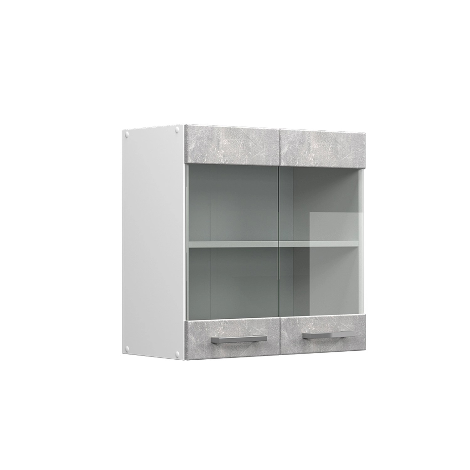 Vicco Küchenglasschrank R-Line Glashängeschrank Beton/Weiß 60 cm