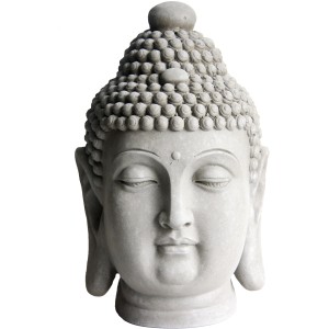 Deko-Figur Buddha Kopf, 38 cm, aus Polyresin für Garten & Haus.