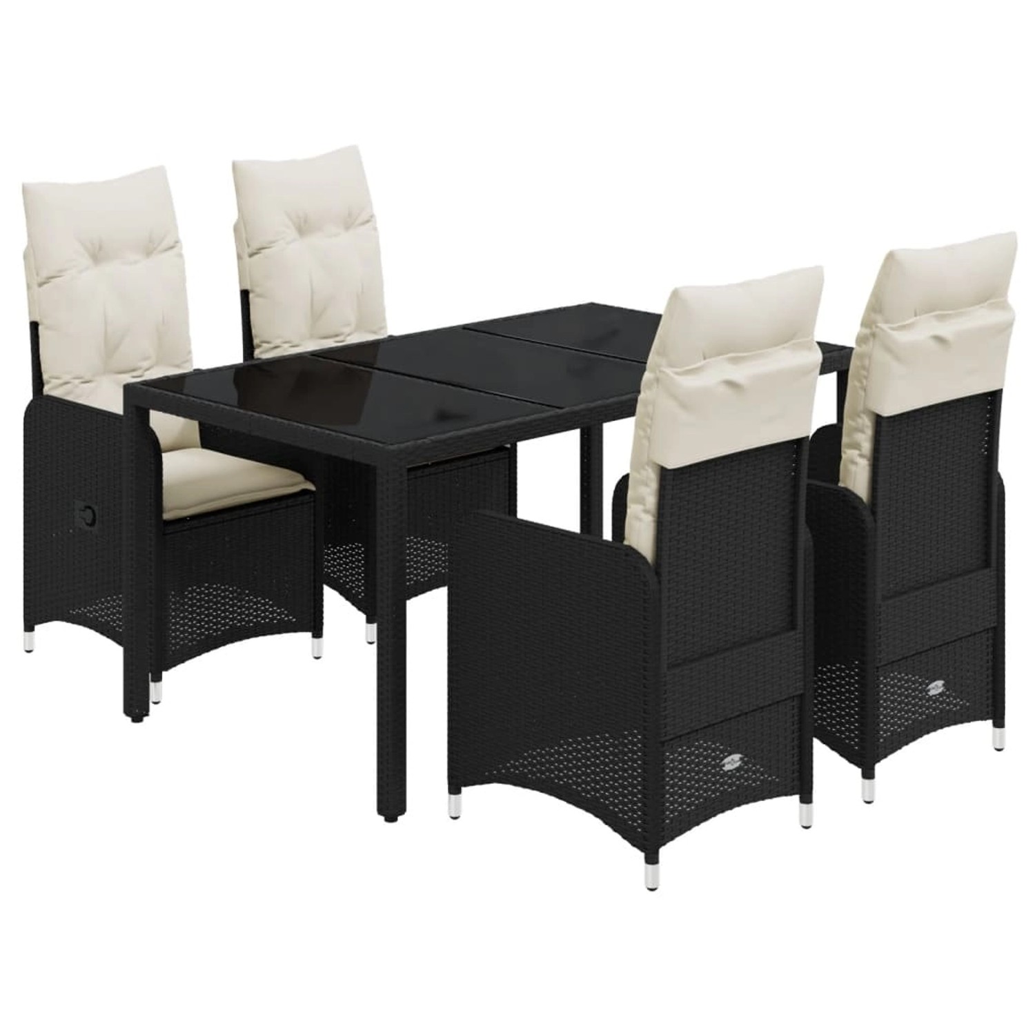 Thumbnail - vidaXL 5-tlg Garten-Bistro-Set mit Kissen Schwarz Poly Rattan Modell 9