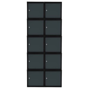 PROREGAL Mega Deal 10x Schließfachwürfel Blocky Mit Drehriegelschloss Für Vorhängeschloss  40x40x40cm Anthrazit/Anthrazitgrau