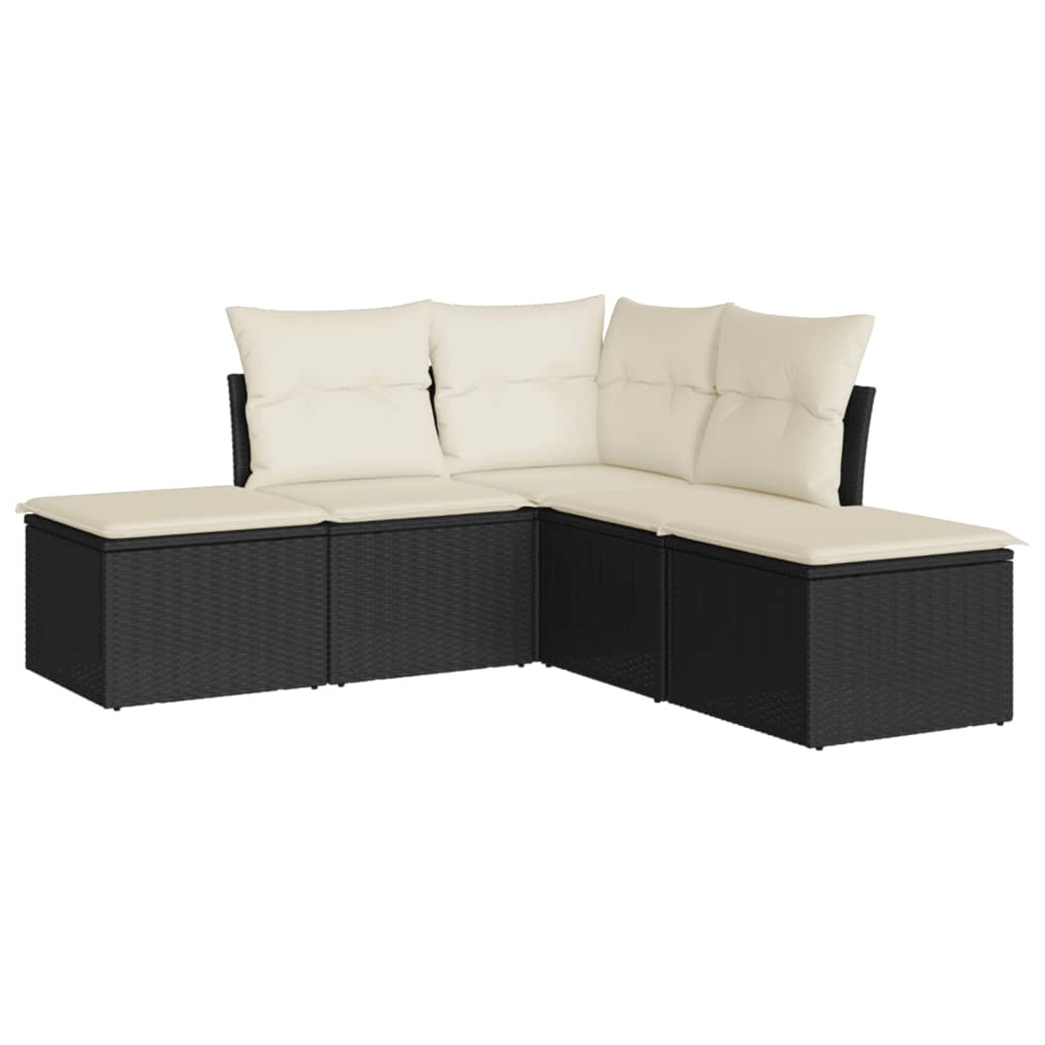 vidaXL 5-tlg Garten-Sofagarnitur mit Kissen Schwarz Poly Rattan Modell 14 günstig online kaufen