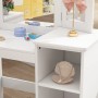 Vicco Schminktisch Estella für Kinder, weiß, mit Spiegel und Ablagefächern.