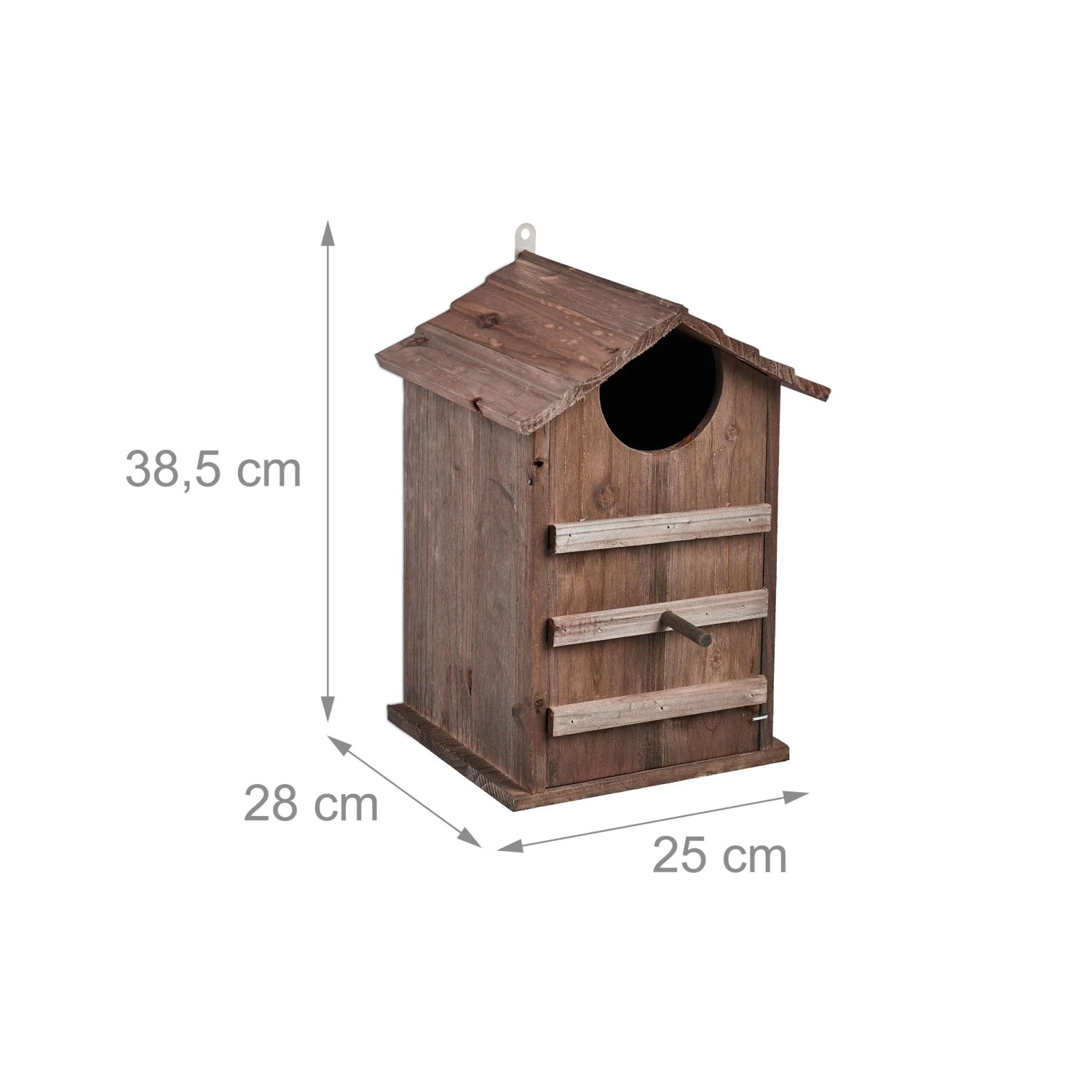 Relaxdays Eulen Nistkasten Tannenholz Braun Aufklappbar Wetterbeständig 38,5 x 25 x 28 cm 1,3 kg_4