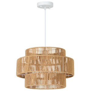 Hellbraune Boho Pendelleuchte von HOMCOM mit E27 Fassung für Lampen & Leuchten.