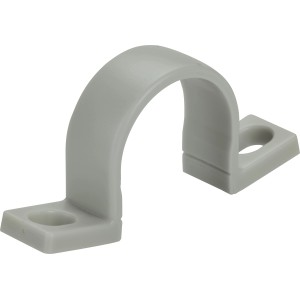 Graue Montageschelle EN25 aus PVC, 5er-Pack für Leerrohre mit 25mm Durchmesser.