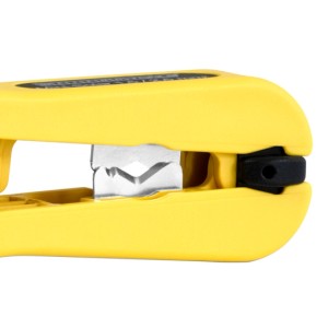 Gelbe WEICON Mini-Solar Zange zum Abisolieren von 1,5/2,5 mm² Kabeln.