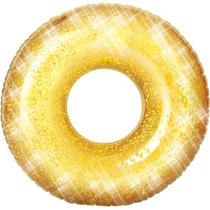 Aufblasbarer, goldener Schwimmring (Ø 79 cm) mit Glitzer für Badespaß.