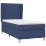 Blaues vidaXL Boxspringbett (90x200 cm) mit Matratze und Kopfteil, Stoffbezug.