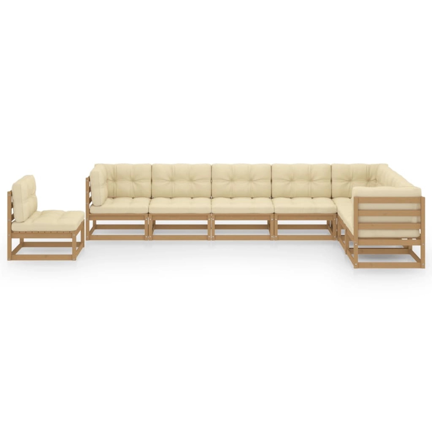 8-tlg. Garten-lounge-set Kissen Honigbraun Kiefer Massivholz günstig online kaufen