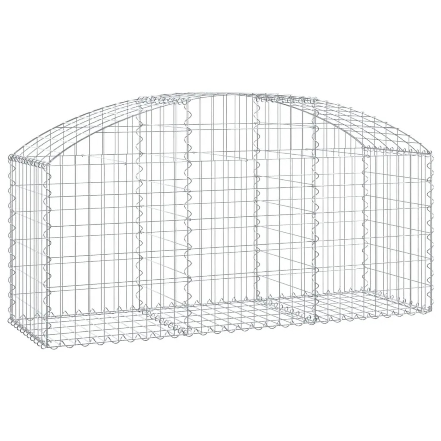 vidaXL Gabione mit Hochbogen 150x50x60/80 cm Verzinktes Eisen 153453