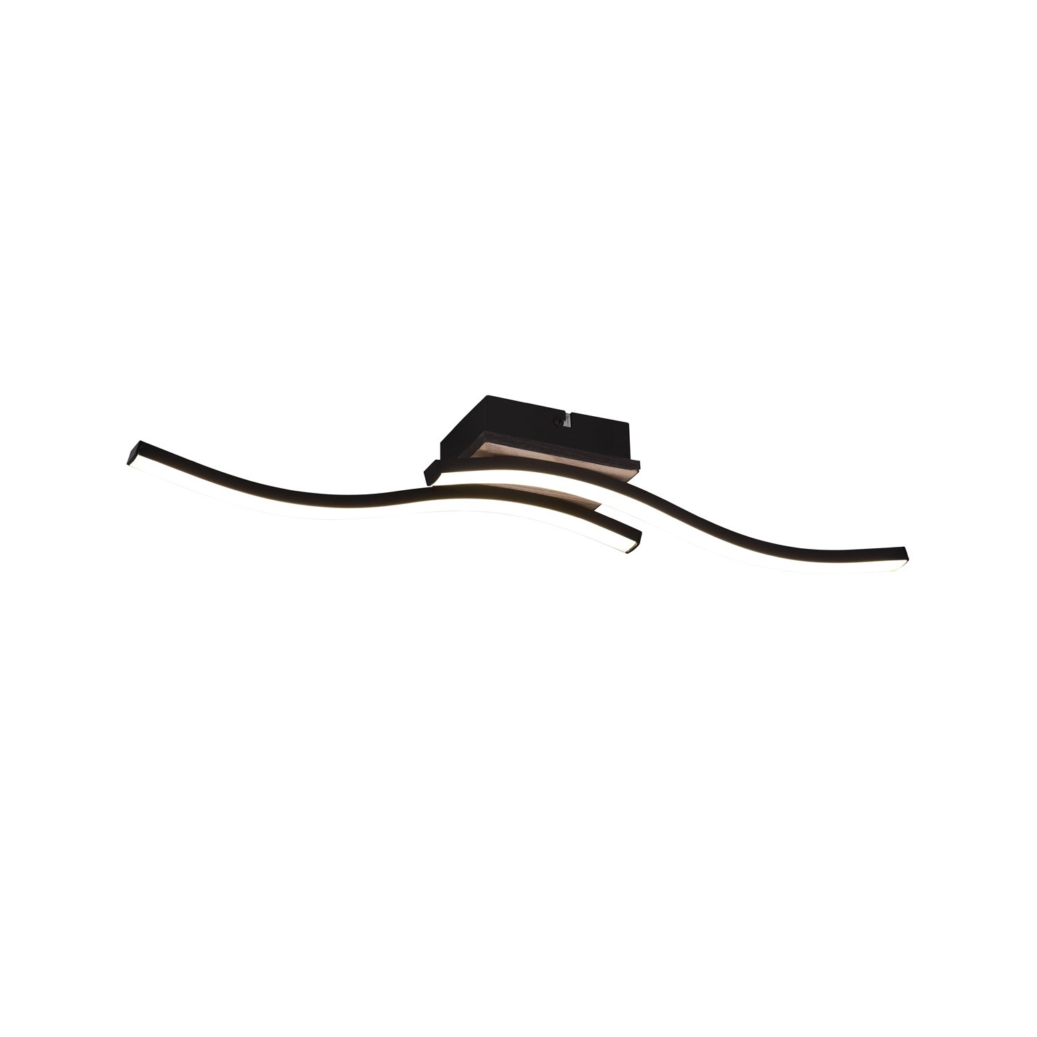 Reality LED-Deckenleuchte Route 2-flammig Schwarz Matt 56 cm x 9 cm
