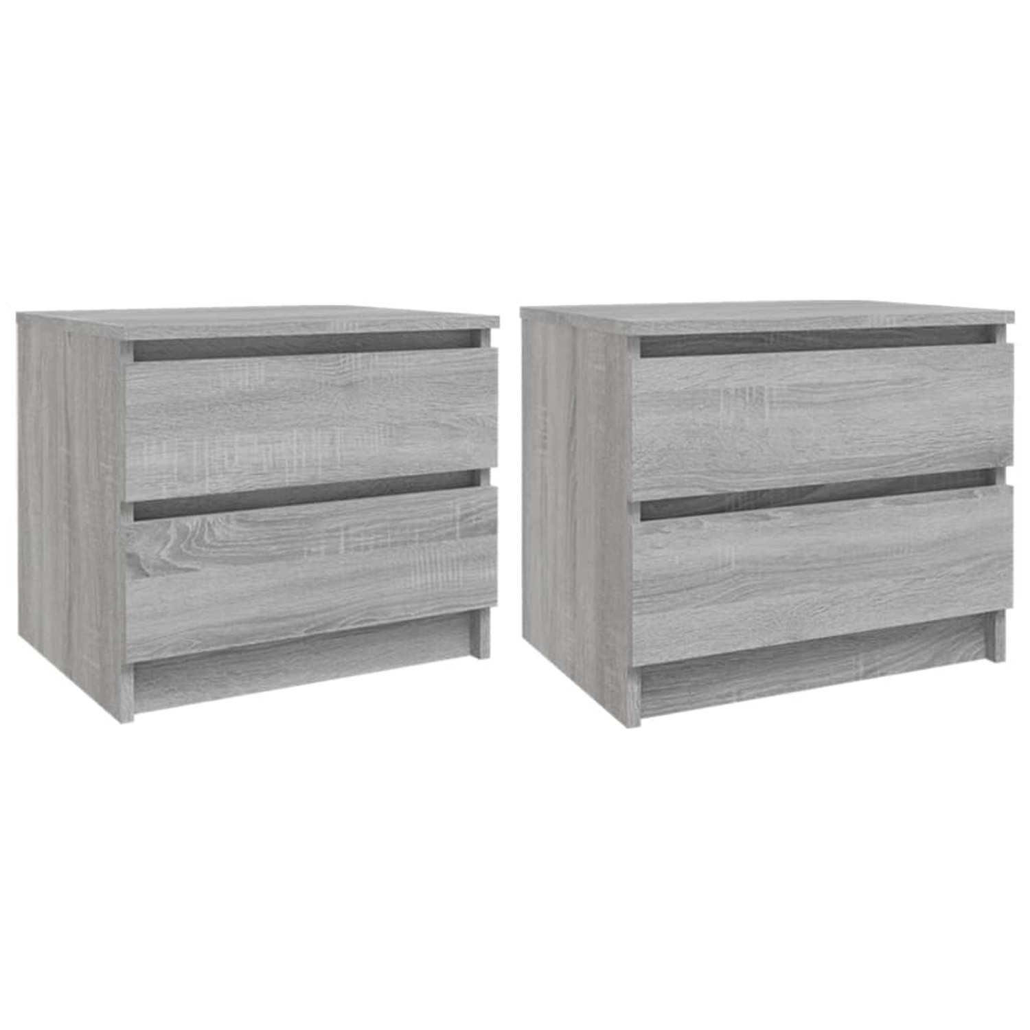 vidaXL Nachttische 2 Stk, Grau Sonoma 50x39x43,5 cm Holzwerkstoff 815825