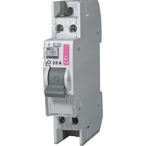 Ausschalter mit Kontrollleuchte für Hutschiene, 1-polig, grau.