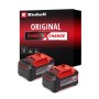 Einhell Akku 18V 5,2Ah PXC 2er-Set für Elektrowerkzeuge: Zwei rote und schwarze Akkus mit Power X-Change Logo.