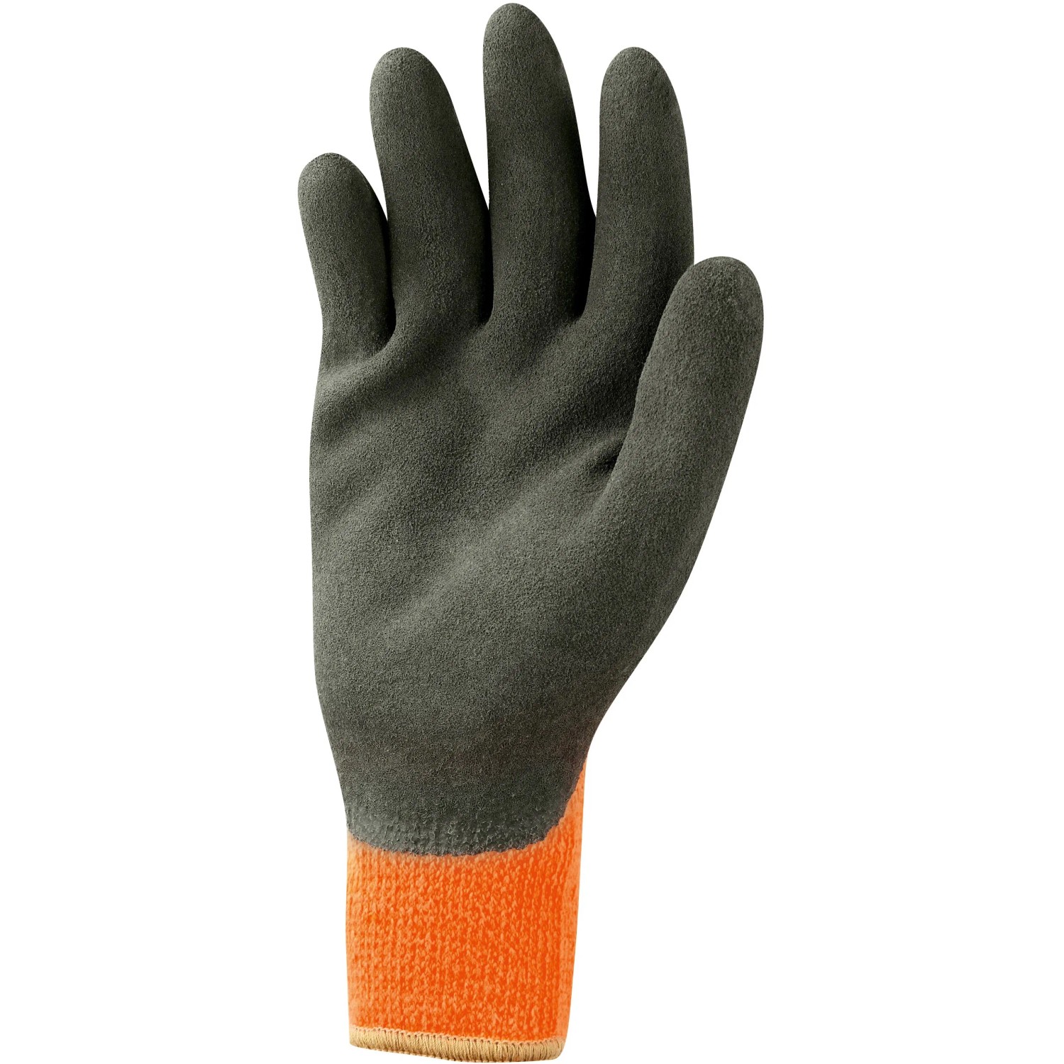 Winter-Arbeitshandschuh Powergrab Thermo Gr. 11, grau mit orangefarbenem Bund.
