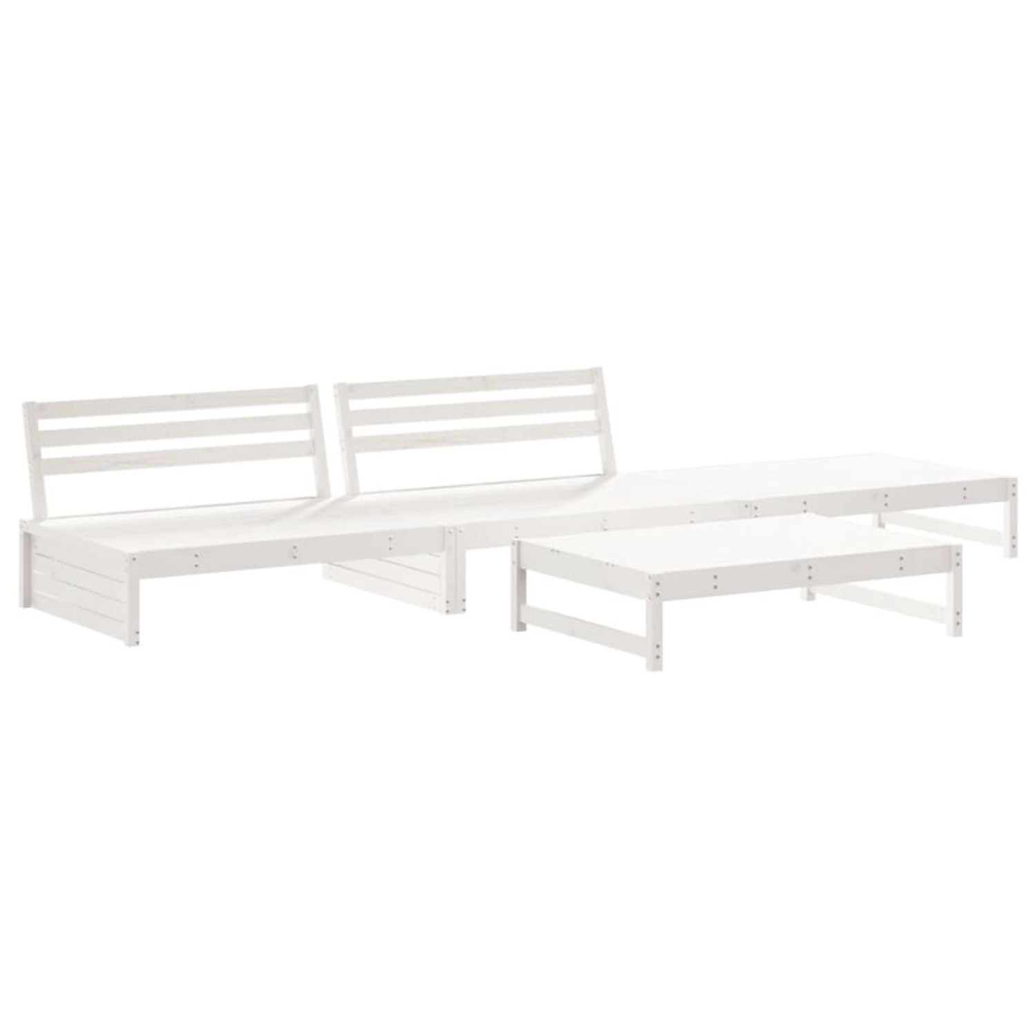 vidaXL 4-Tlg Garten-Lounge-Set Weiß Massivholz Kiefer 3186628 günstig online kaufen