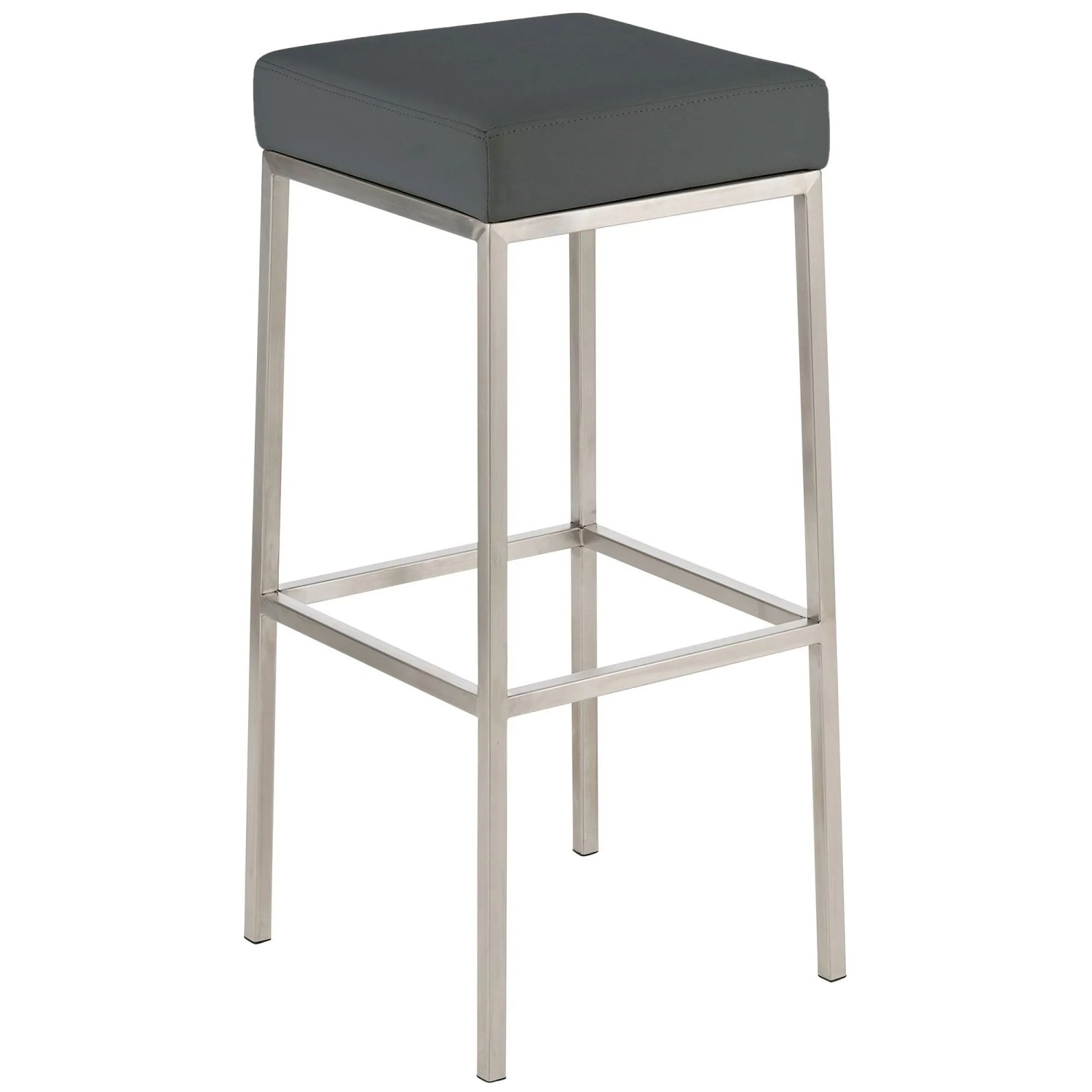 DELUKE Barhocker BIDAN Kunstleder Grau 37x37x80cm Barstuhl Mit Lehne Tresenhocker Tresenstuhl