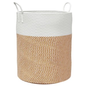 vidaXL Aufbewahrungskorb Braun und Weiß Ø38x46 cm Baumwolle 358484