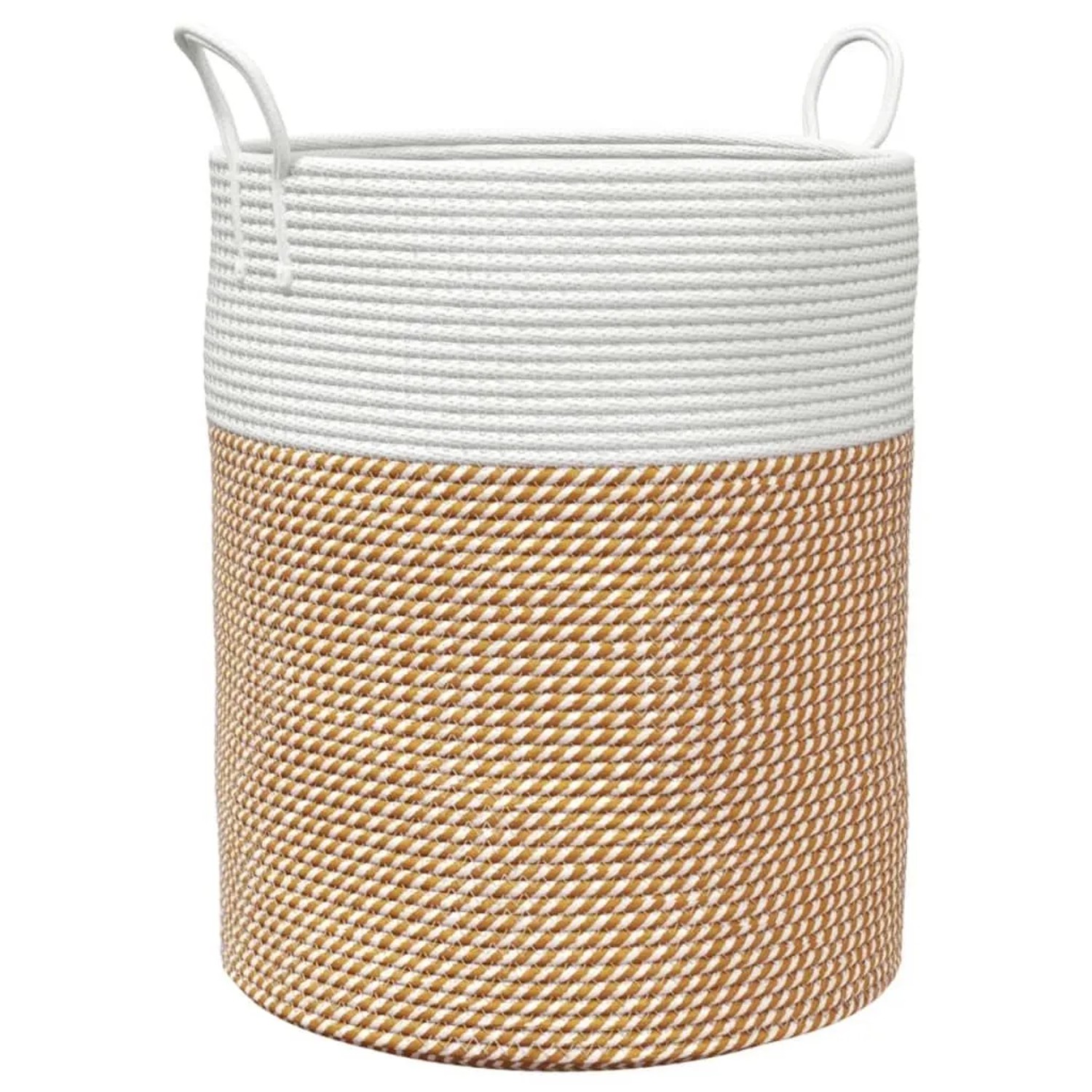 vidaXL Aufbewahrungskorb Braun und Weiß Ø38x46 cm Baumwolle 358484