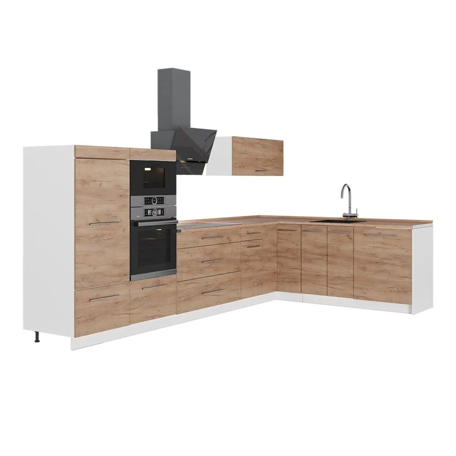Vicco Eckküche Fame-Line Goldkraft Eiche 347 x 154 AP Eiche Art Nr 62923
