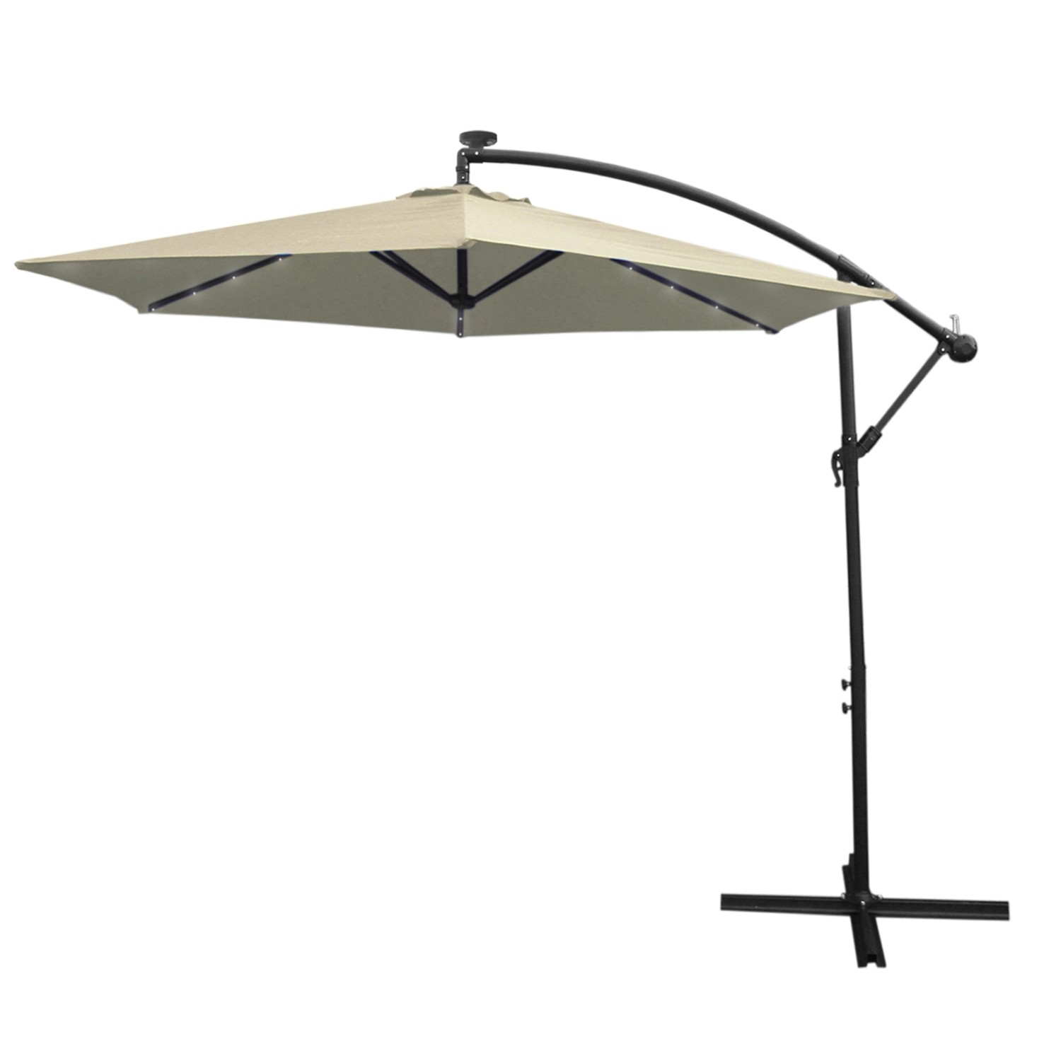 Monstershop 300cm LED Ampelschirm Sonnenschirm Creme günstig online kaufen